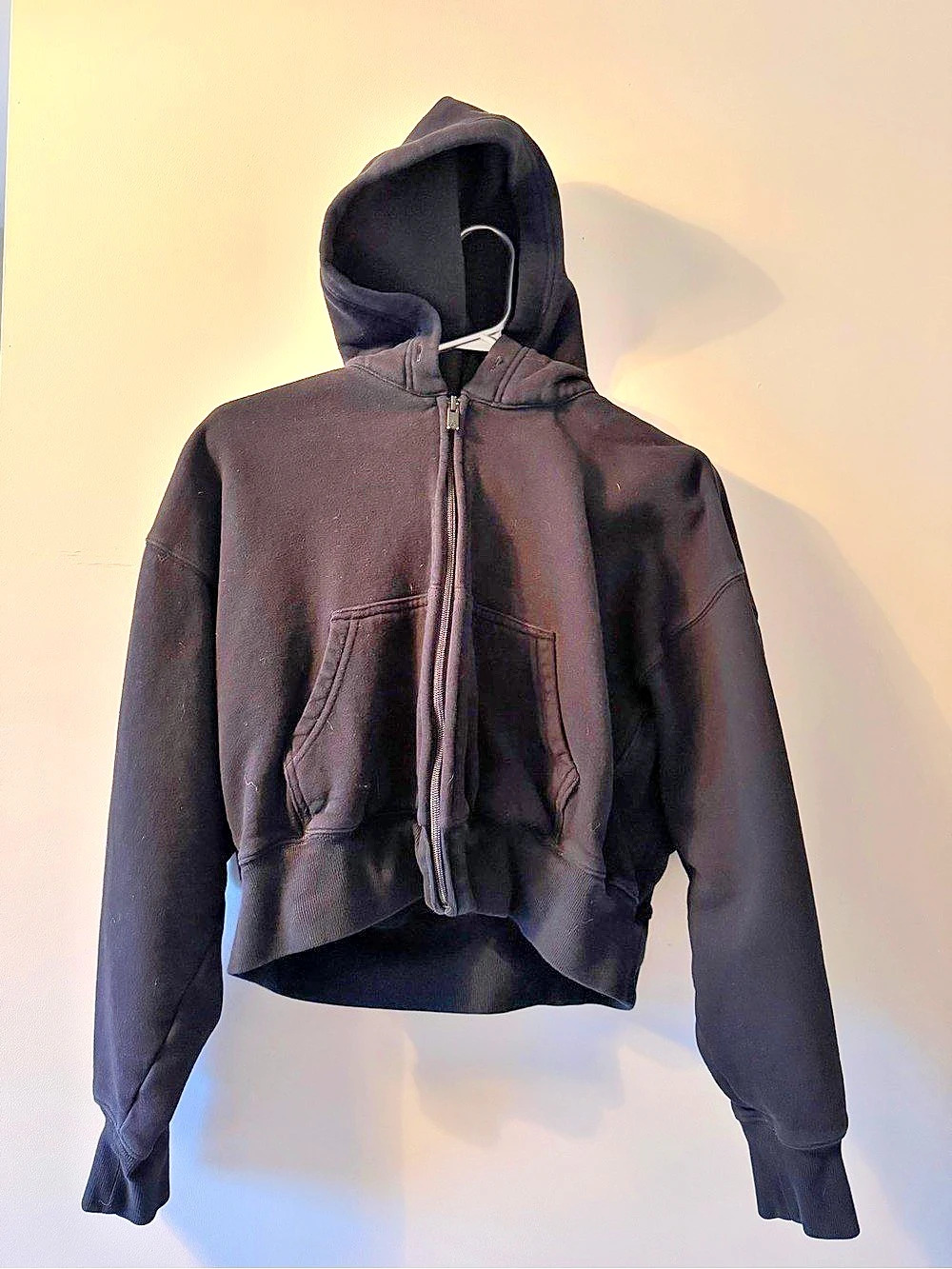 Aritzia Cozy Sweatfleece Boyfriend Zip Hoodie Hooded Black Jacket Small